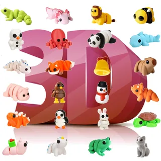 BLOOOK 3D Printed Animals,3D Printed Fidget Toy,3D Gedruckte Tiere Spielzeug,Tiere Figuren Set,3d Gedrucktes Drachenei