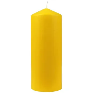 HS Candle Wachskerzen Stumpenkerzen Ø8cm x 20cm (Gelb) - Lange Brenndauer - Hergestellt in EU - Kerzen Blockkerzen - Wachs Stumpen