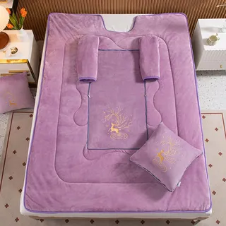 Somsiwey Tragbare Lazy-Steppdecke mit Ärmeln, weiche Samtdecke mit Ärmeln und Armen, Bequeme TV-Wickeldecke mit Ärmeln, Lazy-Steppdecke für Damen und Herren(Purple)