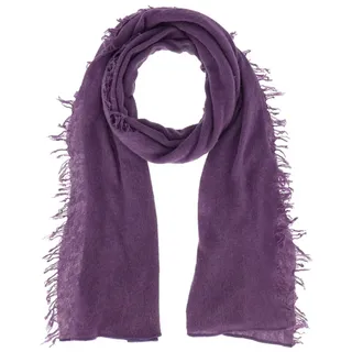 halsüberkopf Accessoires Modeschal Feiner Strickschal mit Fransenbordüre, mit Kaschmiranteil lila