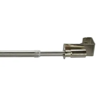 Liedeco Scheibenstange Easy-Fix, Ø 12 mm, 1-läufig, ausziehbar, ohne Bohren, geklemmt, Metall silberfarben Ø 12 mm x 45 cm - 75 cm