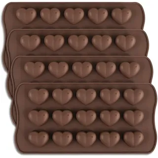 4-teiliges Herzförmiges Schokoladenform-set Mit 15 Silikonmulden Für Süßigkeiten Und Bonbons