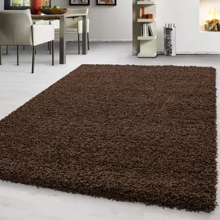 Teppium Moderner Hochflor Teppich Wohnzimmer 300x400 cm Braun - Shaggy Flauschiger Teppich, Extra Weich, Pflegeleicht und Einfarbig - für Schlafzimmer, Küche und Esszimmer
