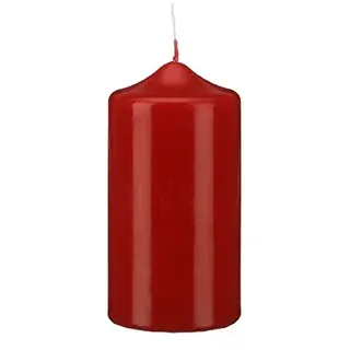 12 Spitzkopf Stumpen Kerzen Erdbeere Rot Weihnachtsrot 80 x Ø 40 mm, Kerzen in Cellophan, KOPSCHITZ Qualitätskerzen in RAL Qualität MADE in Germany, Kerzen, Anlass, Advent, Weihnachten, Festtag, Festtagskerzen