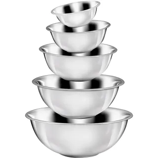 King Schüssel Set 5-tlg Edelstahl 16/20/24/28/32 cm Silber