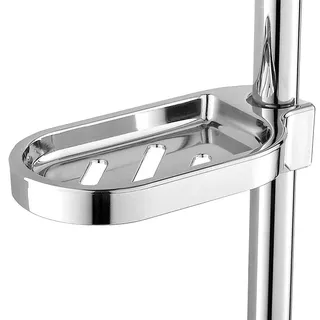Verstellbare Seifenhalter ABS Seifenschale Halter Duschstange mit Ablaufschlitzen für Dusche ​Badezimmer Zubehör, 25 mm