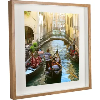 3D-Fotorahmen, tiefe Box, räumlich, 50 x 50 cm, quadratisch, Eiche - Bronze