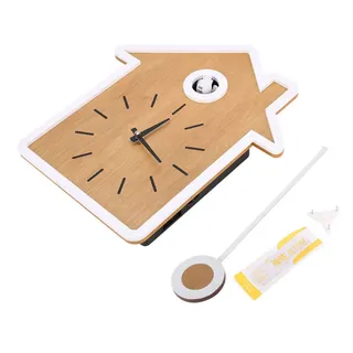 Moderne Und Schlichte Kuckucksuhr Für Die Wand, Design Im Nordischen Stil, Drehbare Wanduhr (weiß)