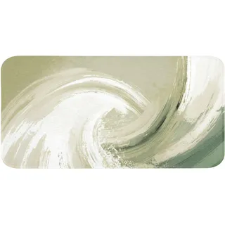 BADEMATTE Abstrakt - Pinselstriche - Wellen - Grün Badezimmerteppich 120x60 cm