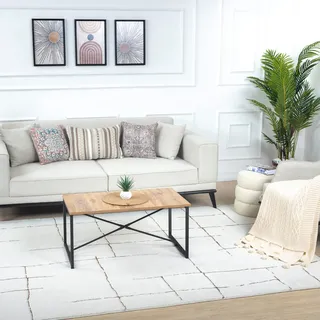 livabliss "PRAGUE", braun, B:200cm H:14mm L:275cm, Kunstfaser, Teppiche, Teppich, Skandi Design, Modern Boho Kurzflor Wohnzimmerteppich, Schlafzimmer