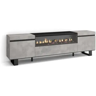 SKRAUT HOME TV-Schrank Lowboard 200x57x35 cm Zementgrau Melamin
