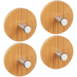 Relaxdays Handtuchhaken selbstklebend 4er Set Braun/Mehrfarbig