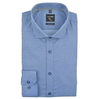 OLYMP Herrenhemd No 6 six super Slim extra Langer Arm 69cm bleu, Kragenweite:38 - 38