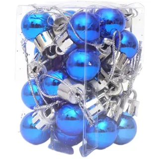 Sewroro Stück Mini- Weihnachtskugeln Weihnachtsbaumkugeln Ornamente Bunter Ball Hängender Anhänger für Weihnachtsbäume Hochzeit Party Urlaub Dekorationen 2Cm (Blau)