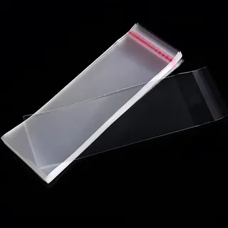 Zydiwo 200 Stück Transparente Cellophanbeutel Aufkleber Tasche Kleine Plastiktüte OPP für Konfetti Schmuck Geschenk Puppe (8 * 16cm)