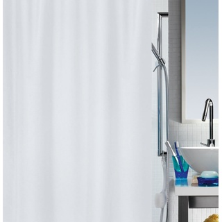 Spirella Anti-Schimmel Duschvorhang - Anti-Bakteriell, waschbar, wasserdicht - Polyester, „Primo “ 120x200cm Weiß