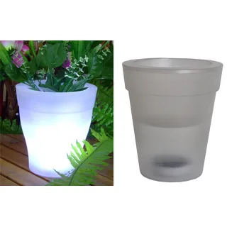 Benelando LED Solar Blumentopf Blumenkübel beleuchteter Pflanzkübel Topf Solarkübel Kübel (2 Blumentöpfe)
