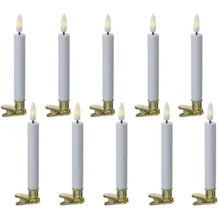 MARELIDA Baumkerzen LED Batterie 10 Stück warmweiß