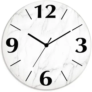 ARTland Wanduhr Weiße Marmor Textur 30,0 cm U1RF weiß
