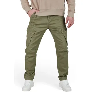 riverso Cargohose Herren Stretch Tapered Fit RIVNick Tapered Fit Ivy Grün Normaler Bund Reißverschluss 31