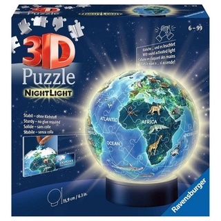 Ravensburger 3D-Puzzle »72 Teile Ravensburger 3D Puzzle Ball Nachtlicht Erde im Nachtdesign 11844«, 72 Puzzleteile