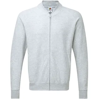 Fruit of the Loom Lightweight Baseball Sweat Jacket Herren Sweatjacke NEU, graumeliert, M