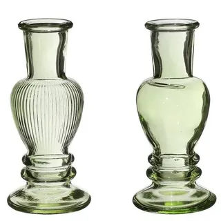 NaDeco Dekovase Glasvase "Venice" 2er Set in Grün, Größe h.11.3 Ø 5cm grün