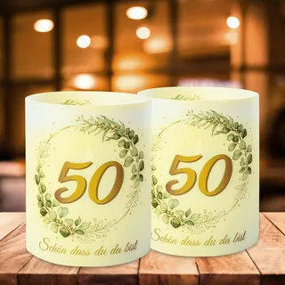 TGFIX 12Pcs Windlicht Tischdeko Gold Hochzeit Schön DASS du da bist Goldene Hochzeiten Tischdeko 50. Hochzeitdeko Teelichter Deko Tischdeko zum 50 Jubiläum Geeignet für Teelichter oder Kerzen
