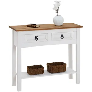 CARO-Möbel Campo Konsolentisch 88x73x32 cm braun/weiß