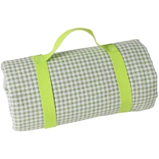Les Jardins de la Comtesse - Rechteckige Picknickdecke XL Apfelgrün Kariert - für 8 bis 12 Personen - Baumwolle/beschichtete Rückseite Polyester - Auch für Gartentisch - 140 x 280 cm
