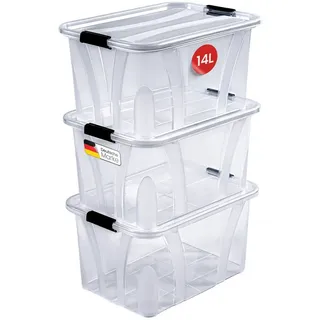 konzept Aufbewahrungsbox 14 l 3-tlg. transparent