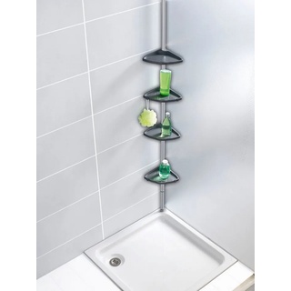 WENKO Duschablage Teleskop Duschecke Compact silberfarben