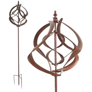 Lemodo Windspiel Windrad "Spiral", 213 cm hoch, richtet sich nach den Wind aus