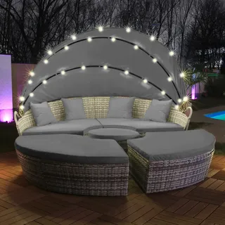 Swing&Harmonie Gartenliege Ø 180 cm grau