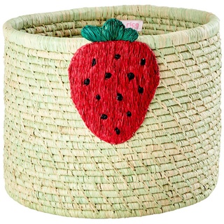 Rice Korb "Strawberry" in Beige - (H)25 x Ø 35 cm