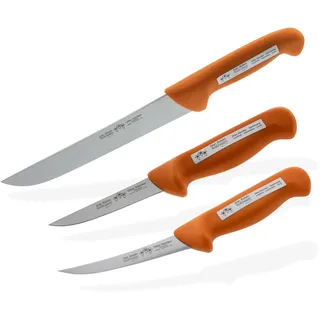 Otto Herder Manicure Profi-Set Fleischverarbeitung, Messerset aus Block- Stech- und Ausbeinmessern, Klingen aus rostfreiem Stahl, Metzgermesser aus Solingen