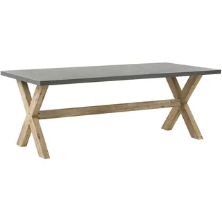Beliani Olbia Gartentisch 200 x 100 x 75 cm Grau/Braun