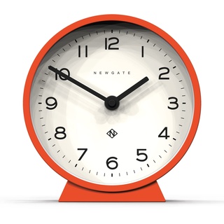 NEWGATE® M Mantel - Silent Sweep Kaminuhr - 'No Tick' - Moderne Kaminuhr - Kleine Uhr - Wohnzimmeruhr - Bürouhr - Tischuhr - Kaminuhr - Minimalistisches Zifferblatt (Pumpkin Orange)