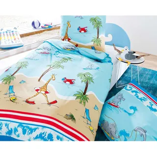 Kaeppel Kinder-Bettwäsche Beach Fun 583 515 Biber 135x200 cm / 80x80 cm
