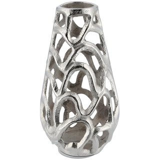 Deko Vase , silber , Aluminium , Maße (cm): H: 24  Ø: 13
