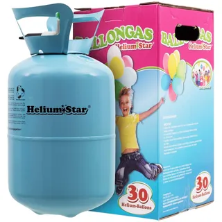 HeliumStar Helium Einwegflasche - 200 Liter - bis zu 30 Ballons - Heliumflasche Luftballongas Geburtstag Hochzeit Party