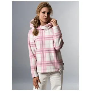 Kapuzensweatshirt TRIGEMA "TRIGEMA Fleece-Hoodie mit Karo-Muster" Gr. XXL, beige (natur) Damen Sweatshirts