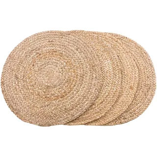 4 Tischsets aus geflochtener Jute Ø 38 cm