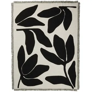 Broste Copenhagen - Herbert Überwurfecke, 130 x 180 cm, black / off whitee