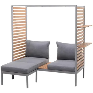 2-Sitzer COCOONING - 150cm - anthrazit - Aluminium Holz Outdoor