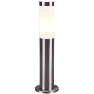 TRIO Leuchten LED Sockelleuchte aus Edelstahl Silber, Höhe 45cm, LED wechselbar, warmweiß, Wegbeleuchtung Gartenlampen mit Strom Garten-beleuchtung Einfahrt silberfarben