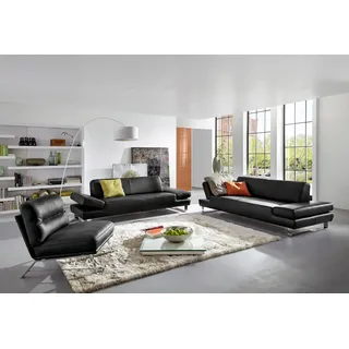 3-Sitzer W.SCHILLIG "taboo Designsofa mit hohem Sitzkomfort, Breite 232cm, Sitztiefe 69cm", schwarz (schwarz z59), B:232cm H:76cm T:101cm, Flachgewebe S22 (100% Polyester);Stoff S37 (100% Polyester): Luxus-Microfaser in Lederoptik;Longlife Xtra-Leder Z59: Glattleder mit modischer Prägung. Hautstärke 0, 9 - 1, 1 mm;Longlife Xtra-Leder Z69: Das feinnarbige, gedeckte Softleder Z69 besticht durch seine außergewöhnliche Weichheit im trendigen »Vintage-Look«, Hautstärke 0, 9 - 1, 1 mm, Sofas, mit Übertiefe,