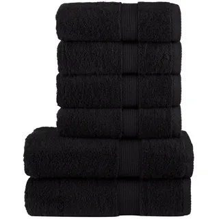 vidaXL SOLUND Handtuchset 6-tlg. schwarz