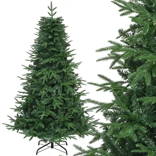 YITAHOME 182cm Künstlicher Weihnachtsbaum, PE Spritzguss & PVC wie Echt ca. 900 Spitzen, Naturgetreu Tannenbaum mit Metallständer & Klappsystem-Rahmen, Schnellaufbau Christmas Tree, 182 x Φ90cm