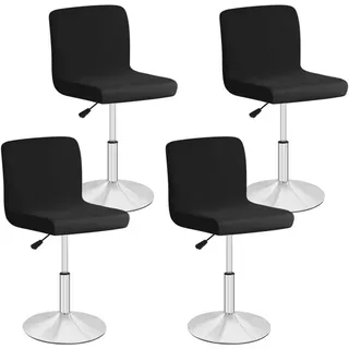 Set Mit 4 Barhockerbezügen Für Esszimmer, Abnehmbarer Und Waschbarer Barhockerbezug, Dehnbarer Bezug Für Drehbare Barhocker (schwarz)